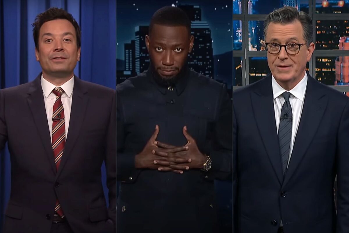 Jimmy Fallon, Lamorne Morris, Stephen Colbert