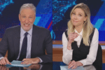 Jon Stewart and Desi Lydic