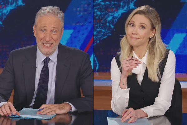 Jon Stewart and Desi Lydic