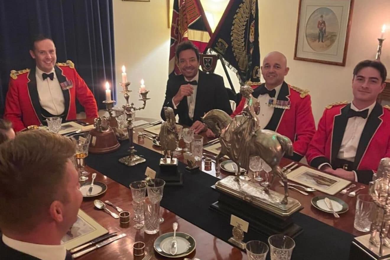 Jimmy Fallon Fêted by King's Royal Guard With Dinner in Scotland