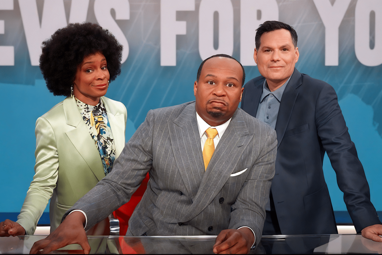 Amber Ruffin, Roy Wood Jr., Michael Ian Black in Have I Got News For You