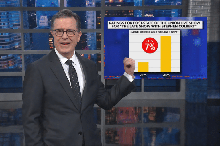 Colbert Celebrates Post-SOTU Ratings Gain as Trump’s Viewership Falls ...