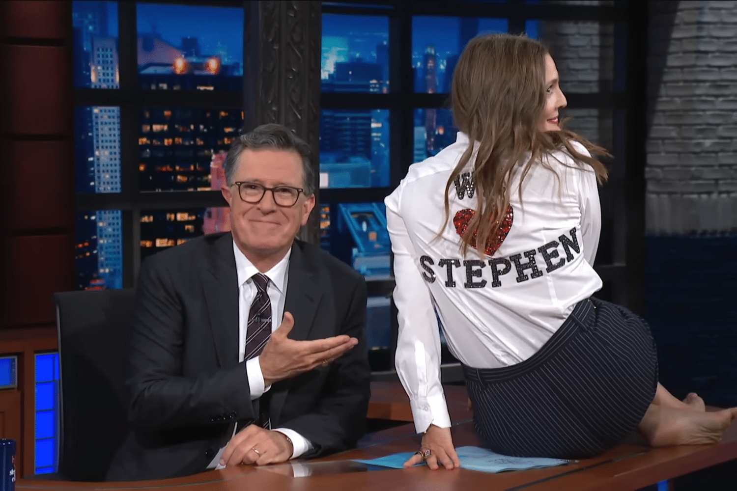 Stephen Colbert, Drew Barrymore
