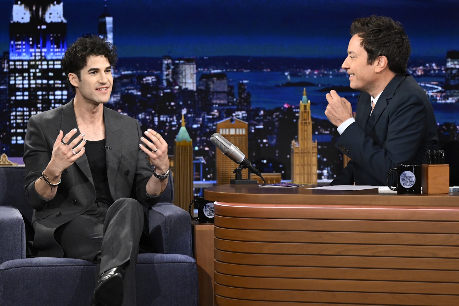 Jimmy Fallon with guest Darren Criss on Monday night's Tonight Show