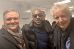 Blaustein (right) with longtime collaborators David Sheffield and Eddie Murphy backstage at SNL in 2019.
