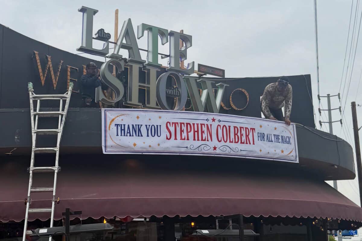 WeHo Bistro Late Show sign