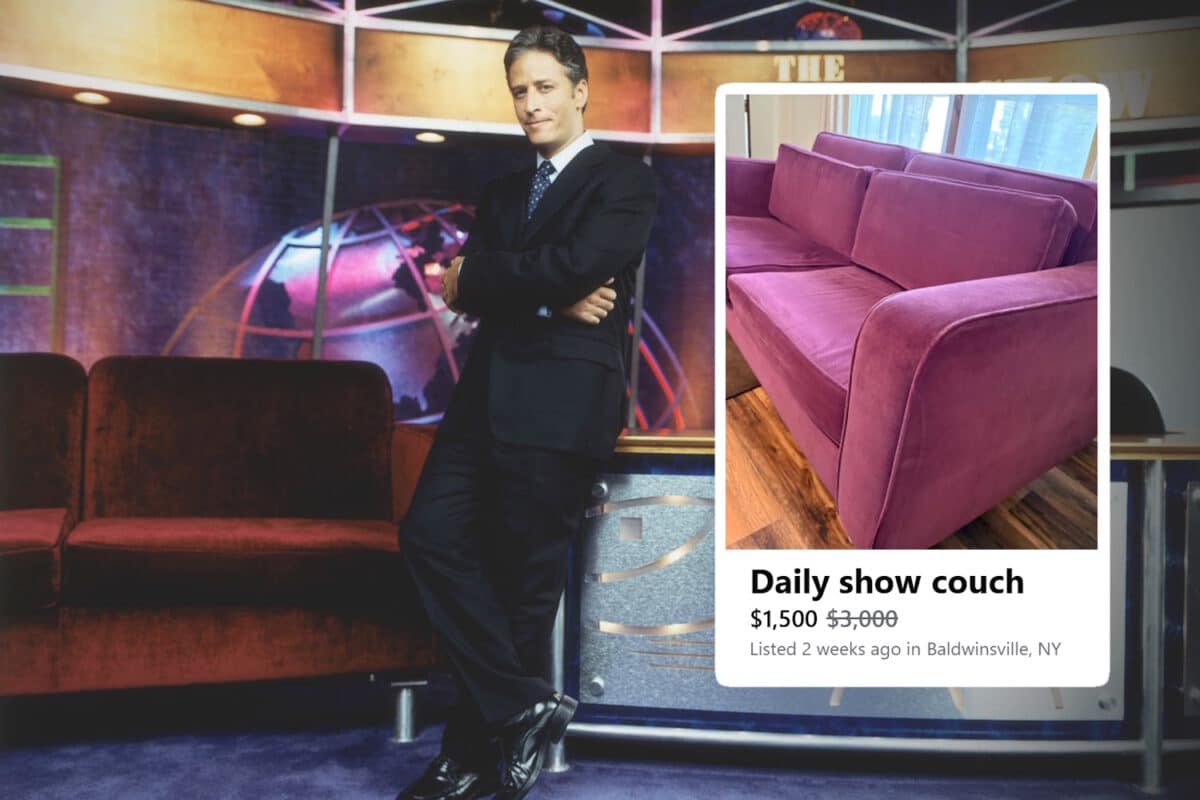 Jon Stewart Daily Show couch
