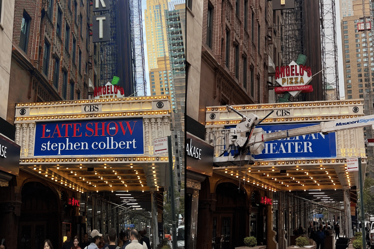 Colbert Late Show marquee