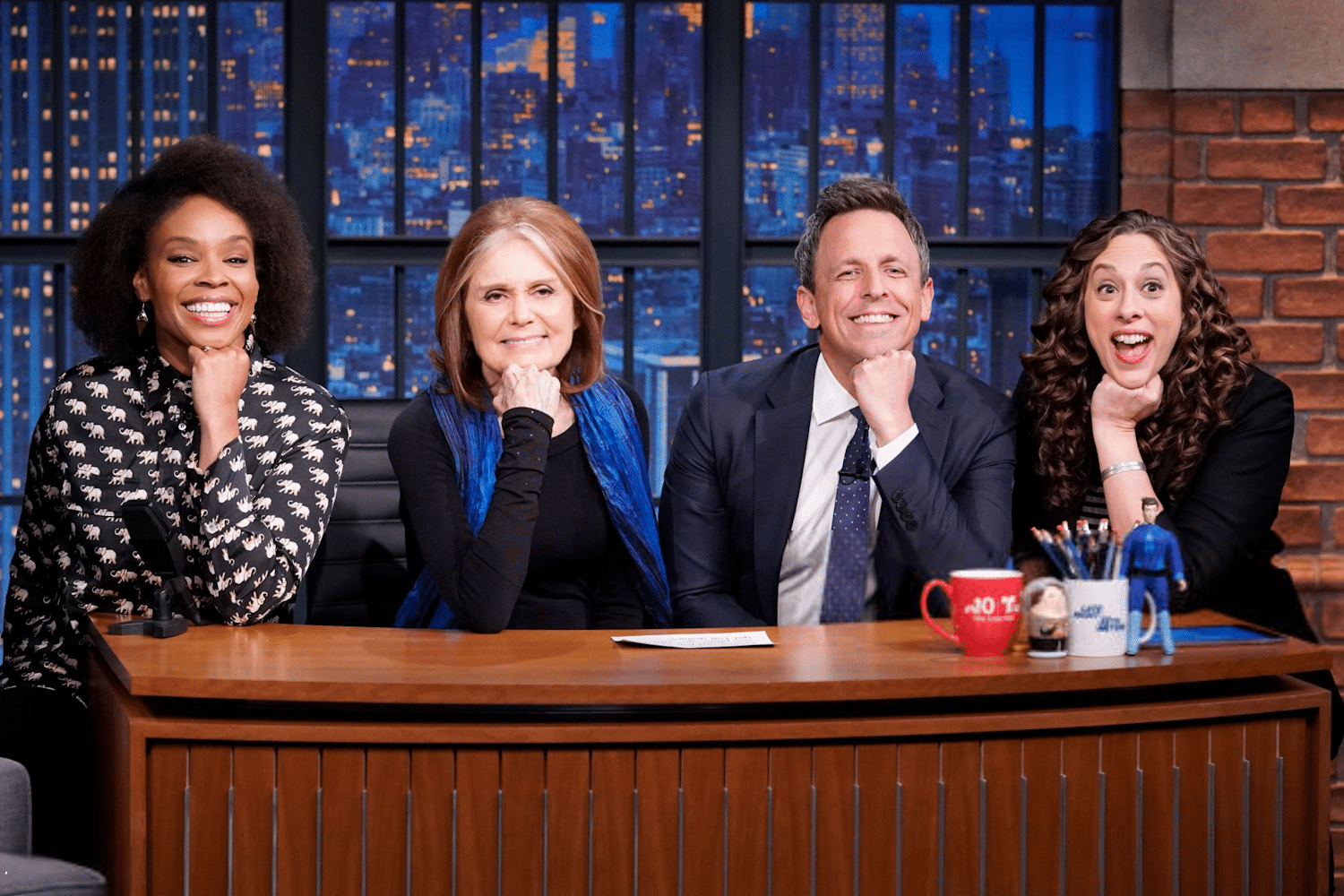 Amber Ruffin, Gloria Steinem, Seth Meyers, Jenny Hagel